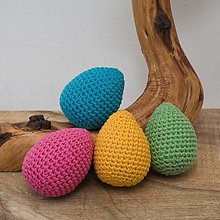 Dekorácie - háčkované farebné veľkonočné vajíčka - 16429236_