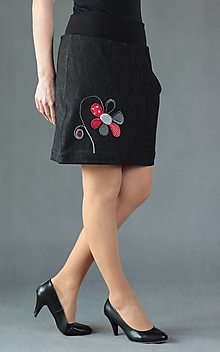 Sukne - Černá sukně riflová vel. S, M, L i na míru - 16428470_