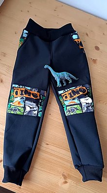 Detské oblečenie - Softshellové nohavice dinosaury - 16429867_
