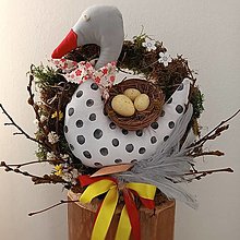 Dekorácie - Venček húska s vajíčkami - 16433330_