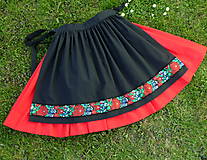Iné oblečenie - Zásterka Čierna folklórna - 16433268_