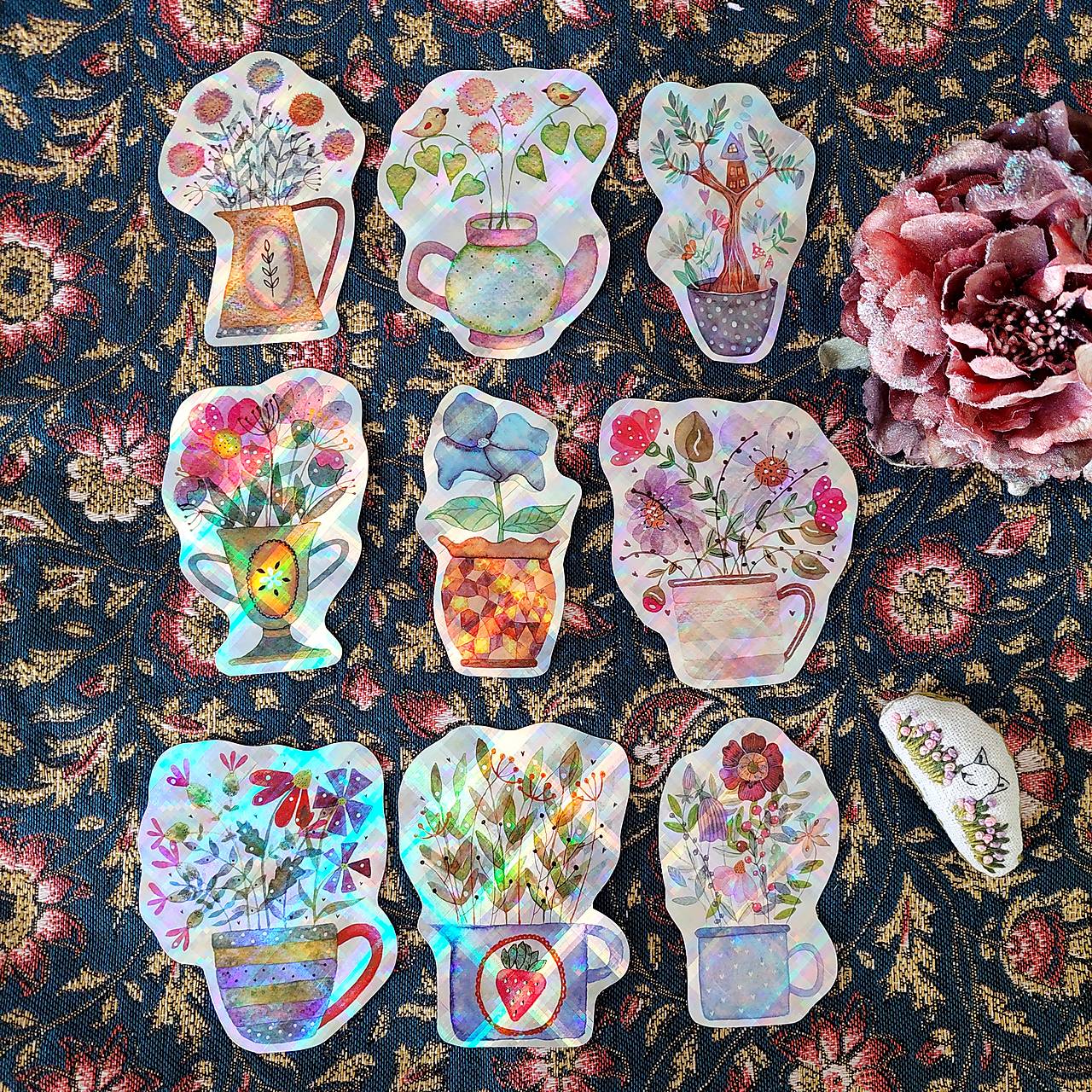 Zľava 20% Záhradky/veľká sada trblietavých nálepiek