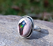 Prstene - Strieborný Prsteň s Mexickým Galaxy Opálom - 16431769_
