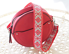Iné tašky - Folk popruh na kabelku z autorskej dizajnovej látky  (Vzor č. 6 - Horné Považie - Čičmany) - 16434078_