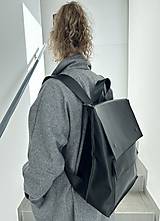 Batohy - ČIERNY kožený ruksak - 16433181_