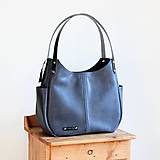 Veľké tašky - Kožená "HOBO" kabelka *blueberry* - 16431049_