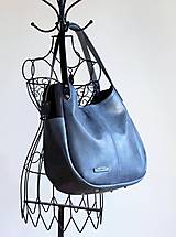 Veľké tašky - Kožená "HOBO" kabelka *blueberry* - 16431052_
