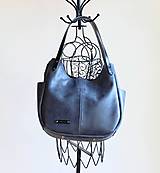 Veľké tašky - Kožená "HOBO" kabelka *blueberry* - 16431053_