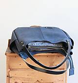 Veľké tašky - Kožená "HOBO" kabelka *blueberry* - 16431054_