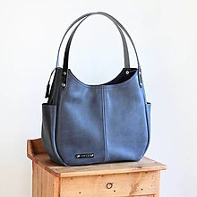 Veľké tašky - Kožená "HOBO" kabelka *blueberry* - 16431047_