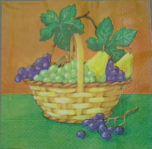 Papier - Servítka Košík s ovocím 4ks (S354) - 16433845_