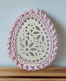 Dekorácie - Handmade háčkované dekorácie z kvalitných šnúr na Veľkú noc, jarná dekorácia (Lúka kvetov, farba pink) - 16433219_
