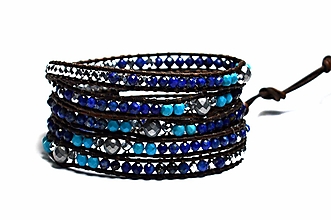 Náramky - WRAP náramek - Lapis lazuli - 16433324_