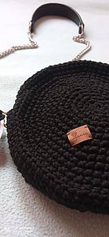Kabelky - Háčkovaná kruhová kabelka - čierna - 16431082_