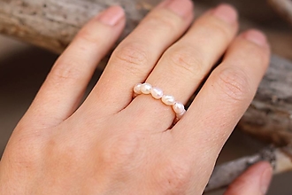 Prstene - Perlový prsteň - perly, srdce (perlový) - 16431729_