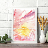 Obrazy - Akvarel - Pink Sunset - 16432581_