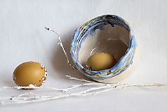 Nádoby - Keramická miska perleť+modrá - 16435962_