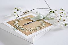 Papiernictvo - Natur svadobný pozdrav - venček - 16435700_