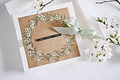 Papiernictvo - Natur svadobný pozdrav - venček - 16435701_