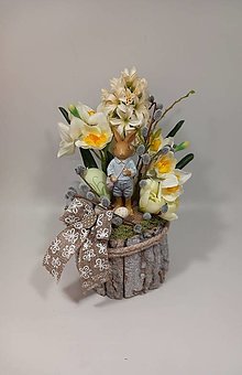 Dekorácie - Ikebana zajko s taškou - 16435357_