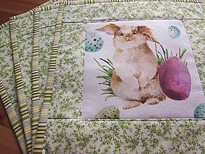 Úžitkový textil - Prestieranie zajačiky set - 16434848_