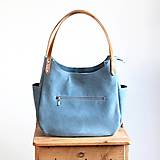 Veľké tašky - Kožená "HOBO" kabelka *ocean blue* - 16434360_