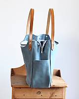 Veľké tašky - Kožená "HOBO" kabelka *ocean blue* - 16434363_