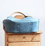 Veľké tašky - Kožená "HOBO" kabelka *ocean blue* - 16434364_