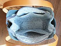 Veľké tašky - Kožená "HOBO" kabelka *ocean blue* - 16434366_