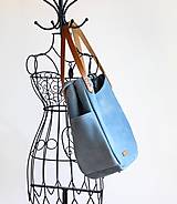 Veľké tašky - Kožená "HOBO" kabelka *ocean blue* - 16434367_