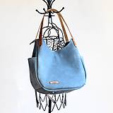 Veľké tašky - Kožená "HOBO" kabelka *ocean blue* - 16434369_