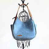 Veľké tašky - Kožená "HOBO" kabelka *ocean blue* - 16434370_