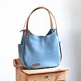 Veľké tašky - Kožená "HOBO" kabelka *ocean blue* - 16434388_