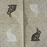 Papier - Zajačik a bodky  - servítka - 16434490_