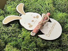 Dekorácie - Veľkonočný zajac(obálka) na peniaze s menom (Zajac 2) - 16436607_