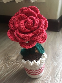 Dekorácie - Háčkovaný kvet ruža - 16435401_