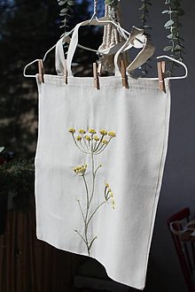 Nákupné tašky - Vyšívaná bavlnená taška - Kôpor voňavý. - 16436954_