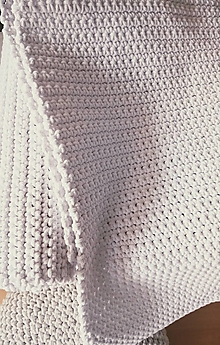 Úžitkový textil - Háčkovaný koberec - biely bavlna - 16439438_