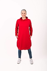 Šaty - Červené šaty s kapucí...UNI... - 16438608_