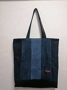 Veľké tašky - Väčšia taška z recyklovanej rifloviny - 16437310_