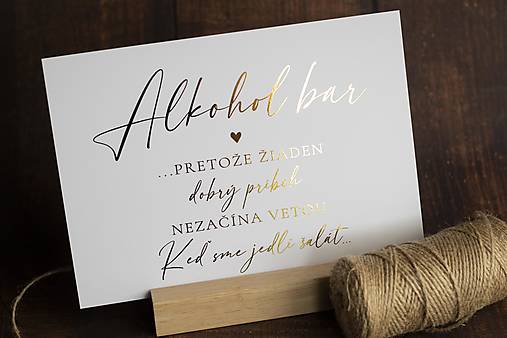 Papiernictvo - Ozdobná kartička ZLATÁ - Alkohol bar II. - 16439816_