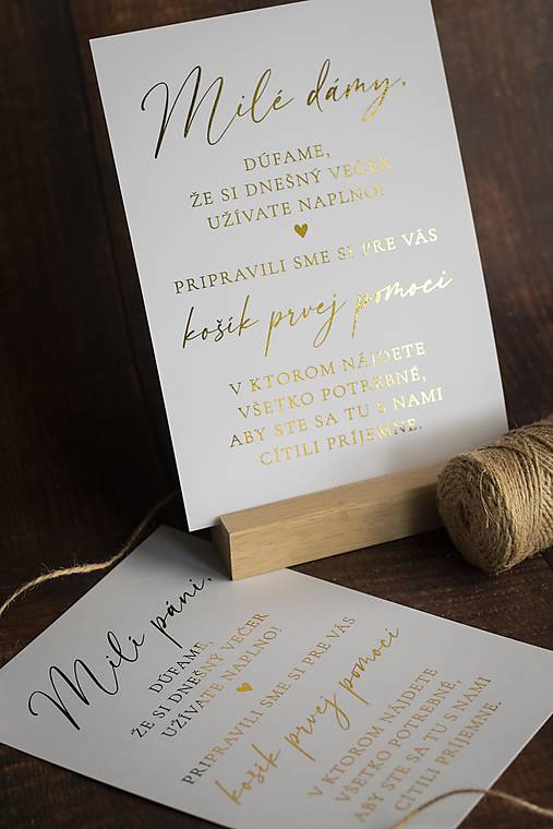 Papiernictvo - Ozdobná kartička ZLATÁ - Košík prvej pomoci II. (Milé dámy A5) - 16439821_