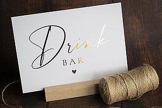 Papiernictvo - Ozdobná kartička ZLATÁ - Drink bar - 16439817_
