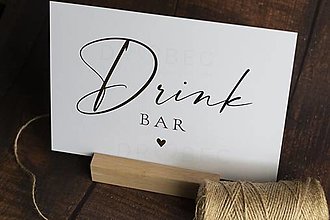 Papiernictvo - Drink bar  - Ozdobná kartička čierno-biela - 16439874_