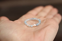 Prstene - Prsteň akvamarín, perla - 16437367_