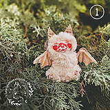 Hračky - Roztomilé hračky netopierov albínov | Autorské interiérové ​​umelecké bábiky (OOAK) | Darček pre kamarátku alebo dieťa - 16439680_
