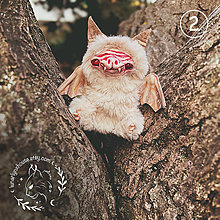 Hračky - Roztomilé hračky netopierov albínov | Autorské interiérové ​​umelecké bábiky (OOAK) | Darček pre kamarátku alebo dieťa (2) - 16439701_