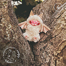 Hračky - Roztomilé hračky netopierov albínov | Autorské interiérové ​​umelecké bábiky (OOAK) | Darček pre kamarátku alebo dieťa (4) - 16439710_