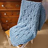 Detský textil - Jemnučká modrá deka z puffy - 16440022_
