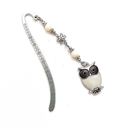 Papiernictvo - Záložka do knihy sova (biela) - 16440399_